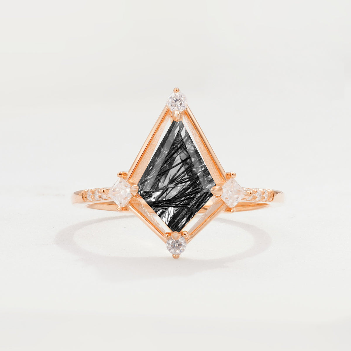 ML07060 Black Rutilated Quartz Ring - Additional view