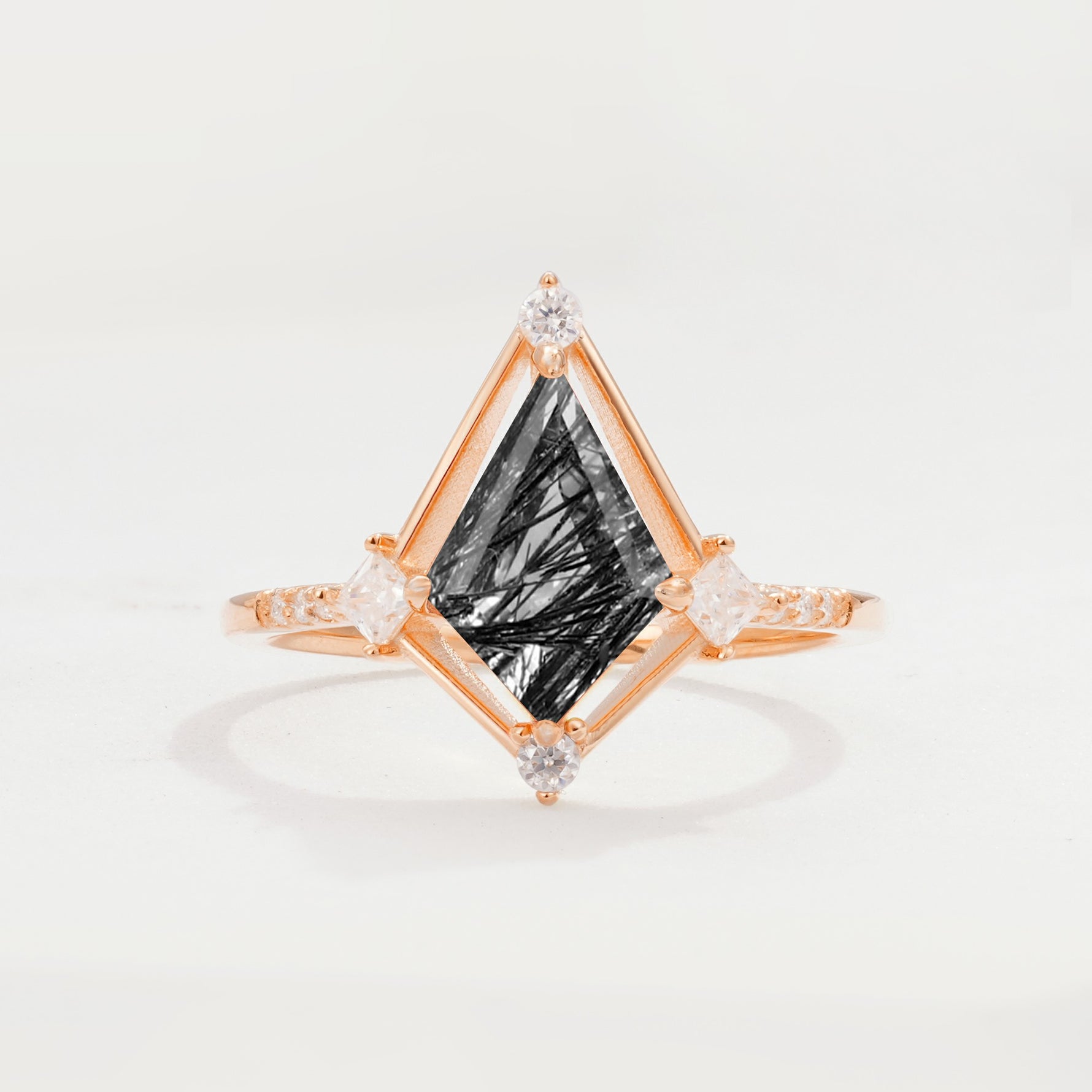 ML07060 Black Rutilated Quartz Ring - Additional view