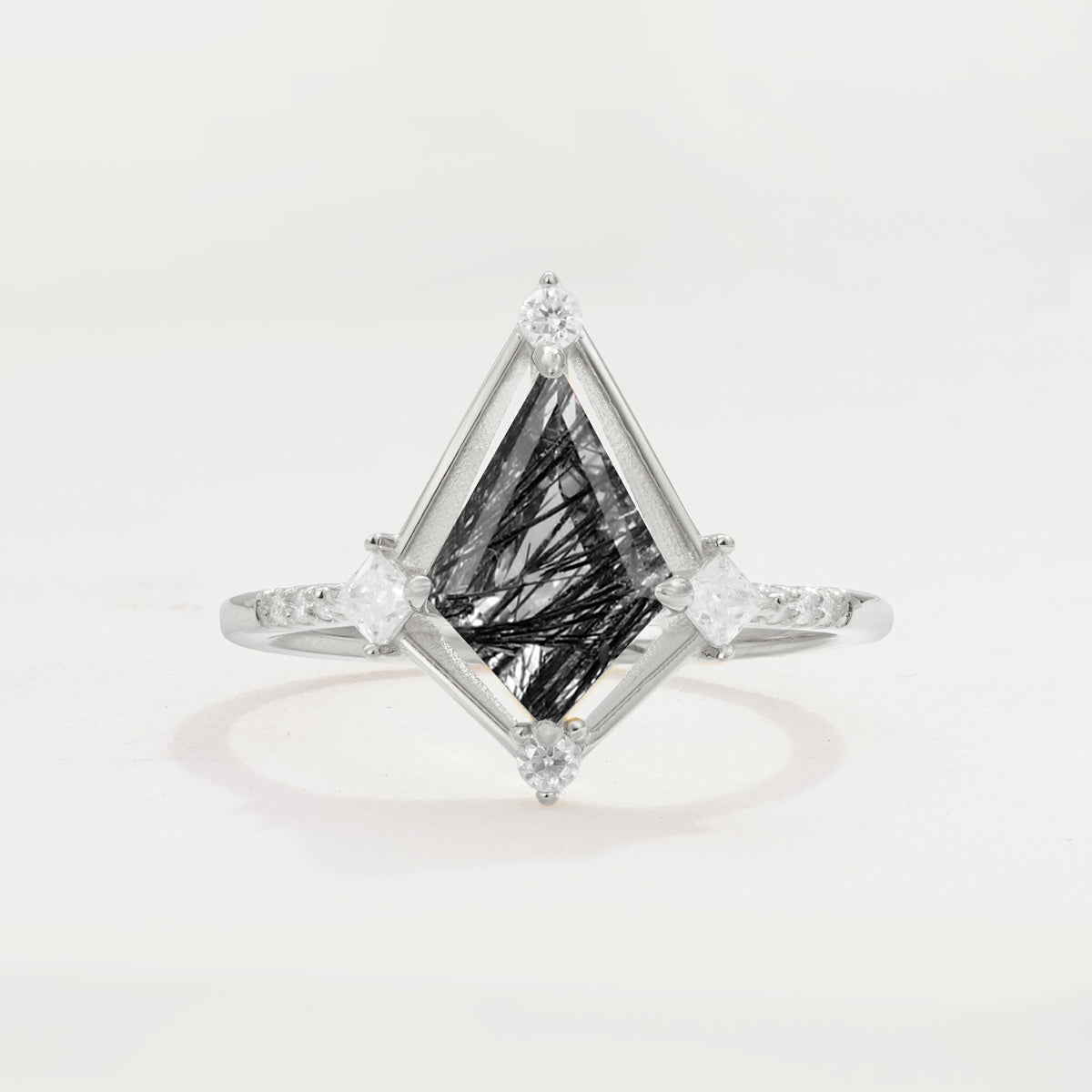 ML07060 Black Rutilated Quartz Ring - Additional view