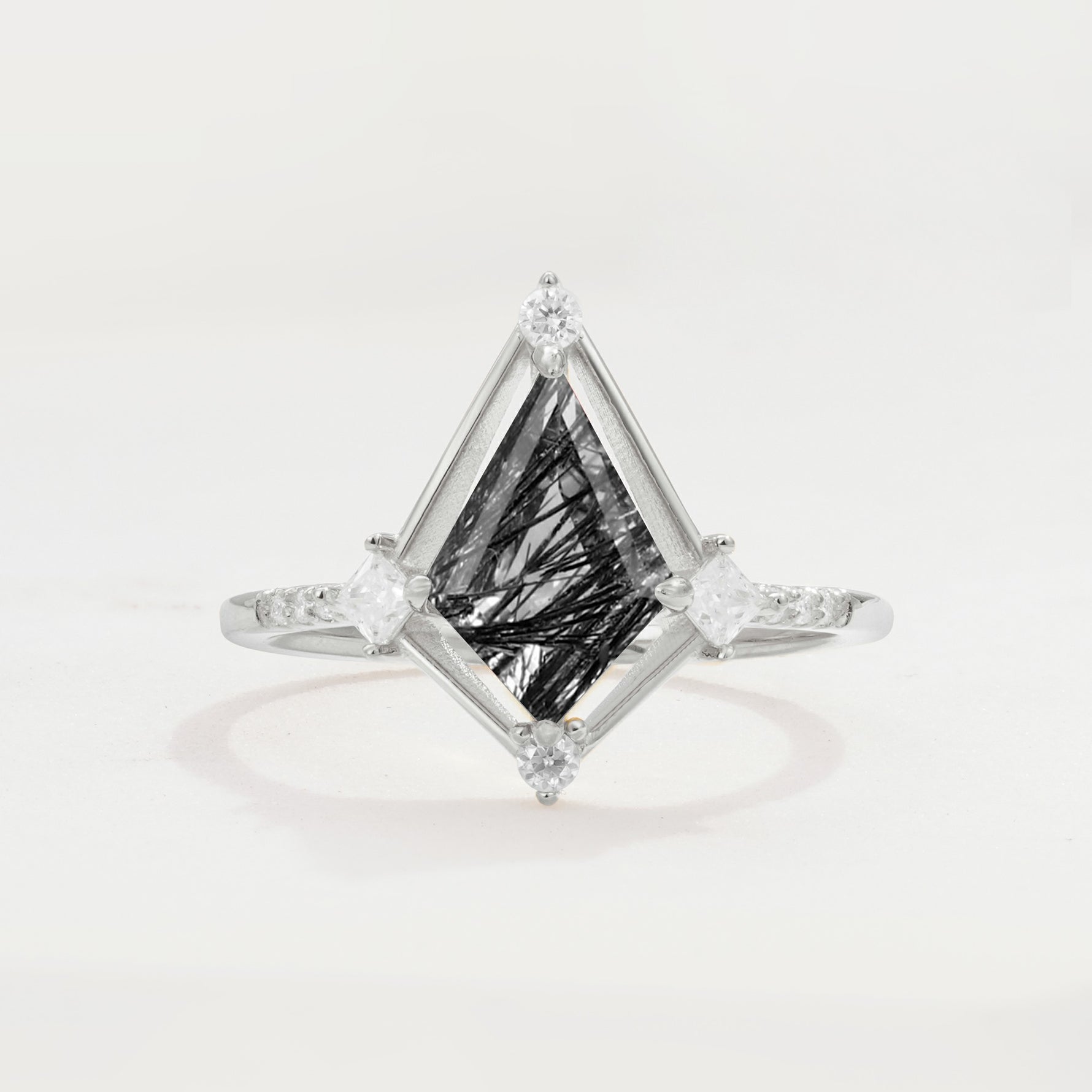 ML07060 Black Rutilated Quartz Ring - Additional view