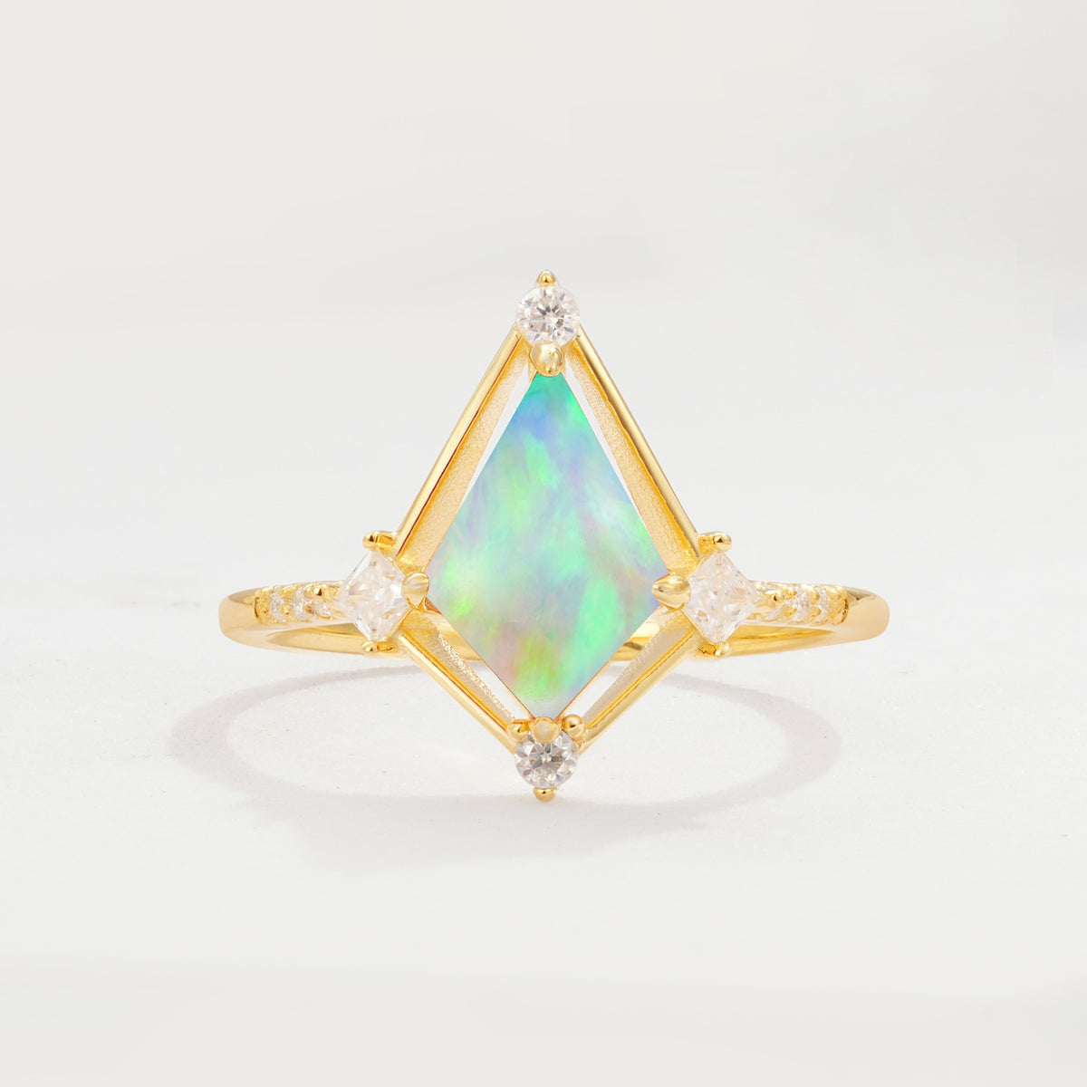 ML07060 Fire Opal Ring - Yellow-Gold