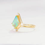 ML07060 Fire Opal Ring - White-Gold