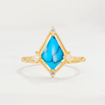 ML07060 Turquoise Ring - Yellow-Gold