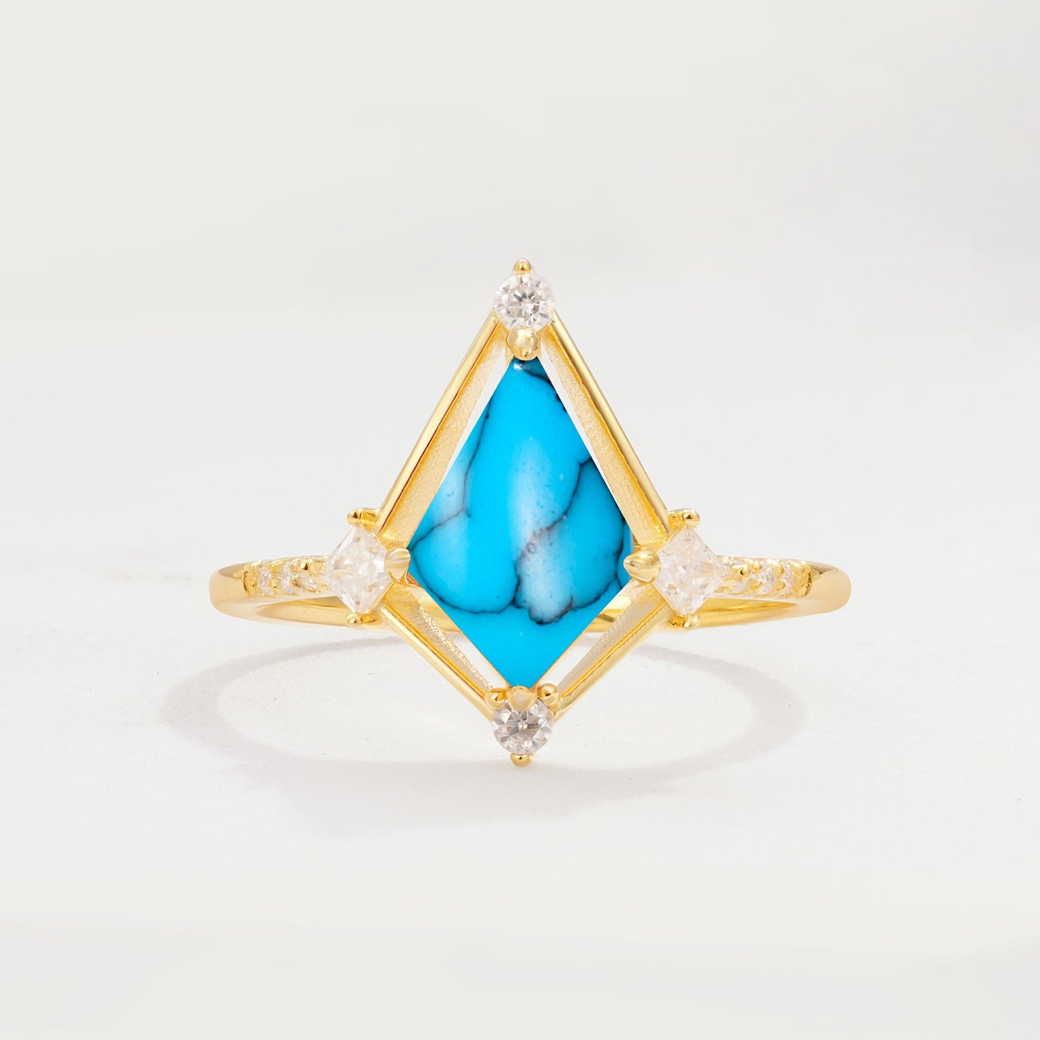 ML07060 Turquoise Ring - Yellow-Gold