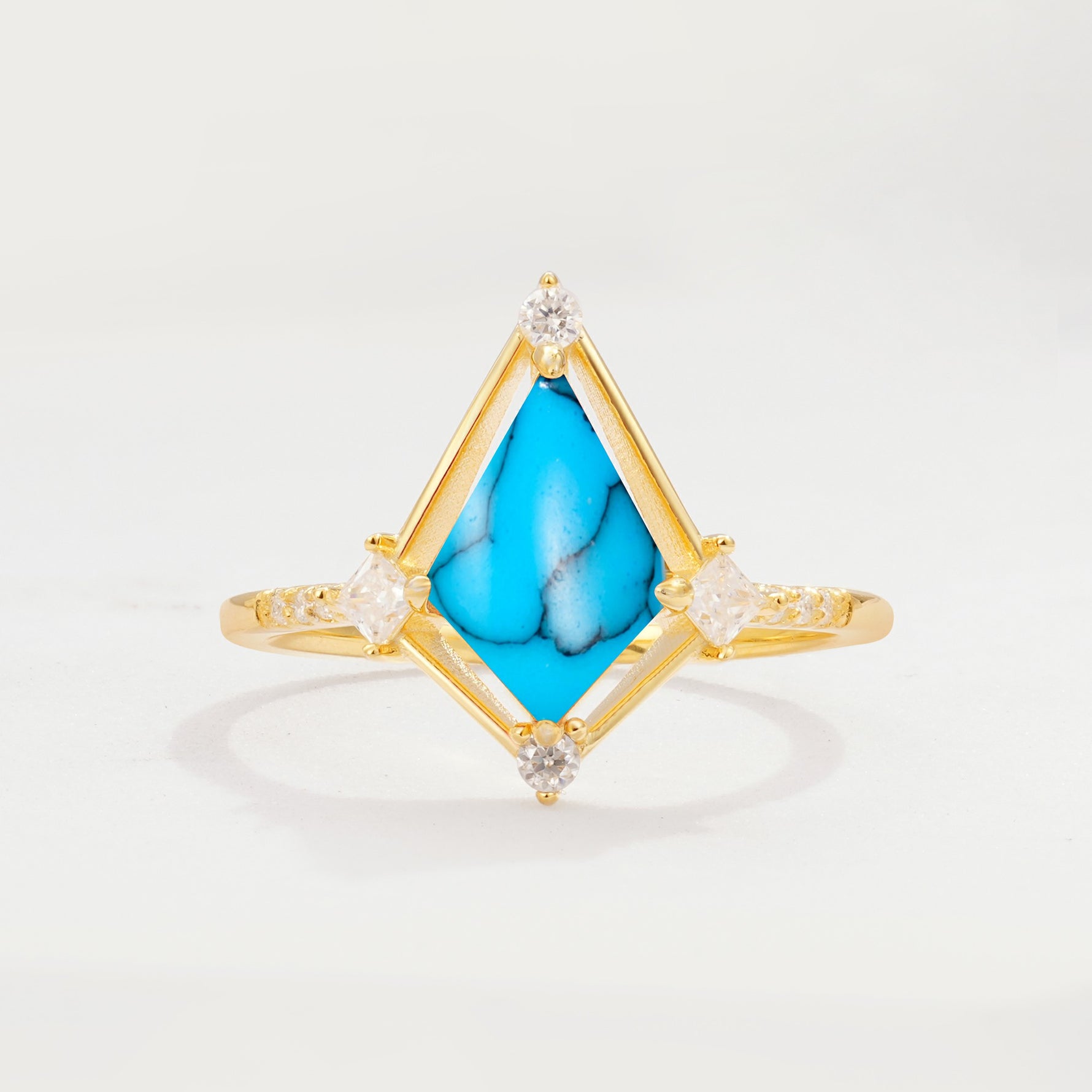 ML07060 Turquoise Ring - Yellow-Gold