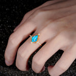 ML07060 Turquoise Ring - Rose-Gold