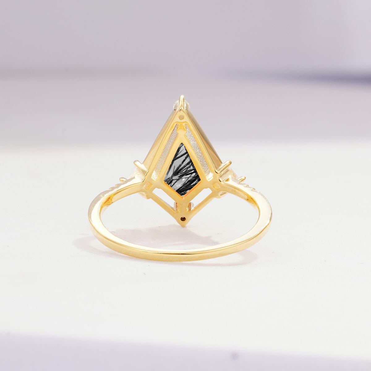 ML07060 Black Rutilated Quartz Ring - Additional view