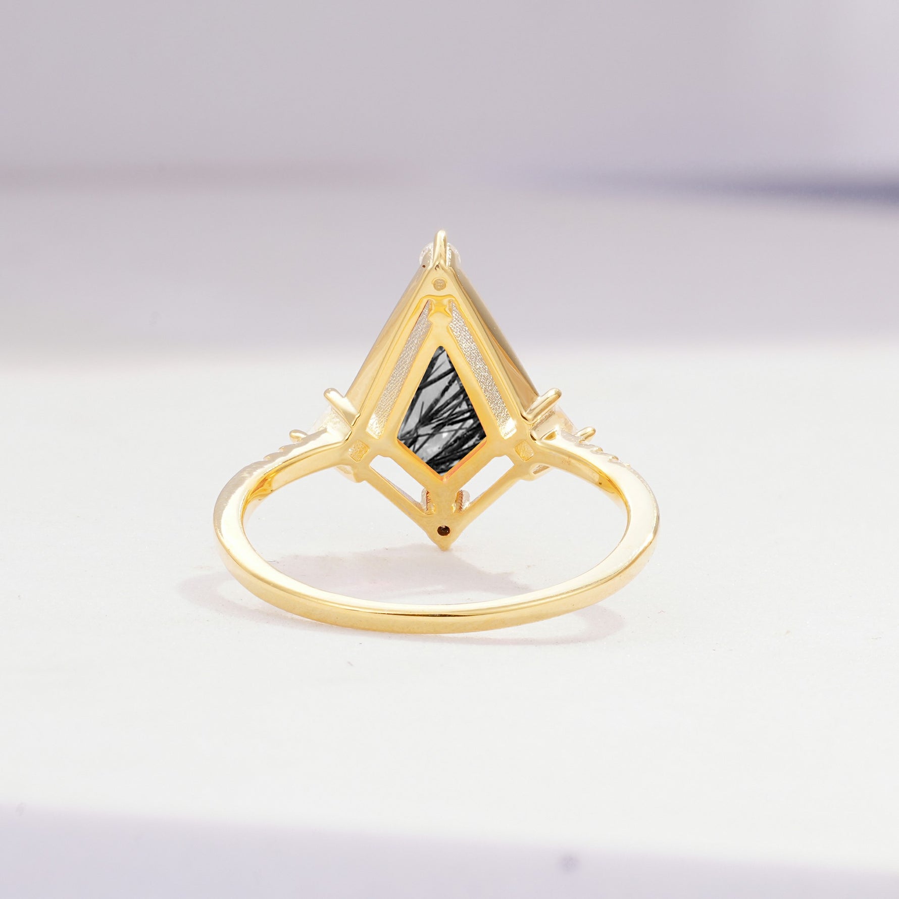 ML07060 Black Rutilated Quartz Ring - Additional view