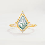 ML07060 Moss Agate Ring - Yellow-Gold