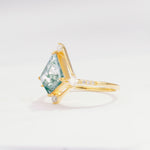 ML07060 Moss Agate Ring - White-Gold