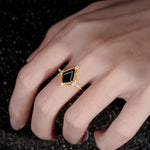 ML07060 Black Onyx Ring - Rose-Gold