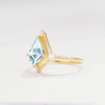 ML07060 Aquamarine Ring - White-Gold