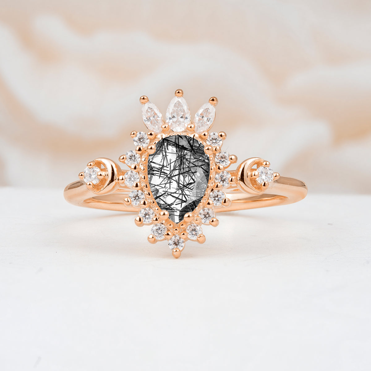 ML07061 Black Rutilated Quartz Ring - Additional view