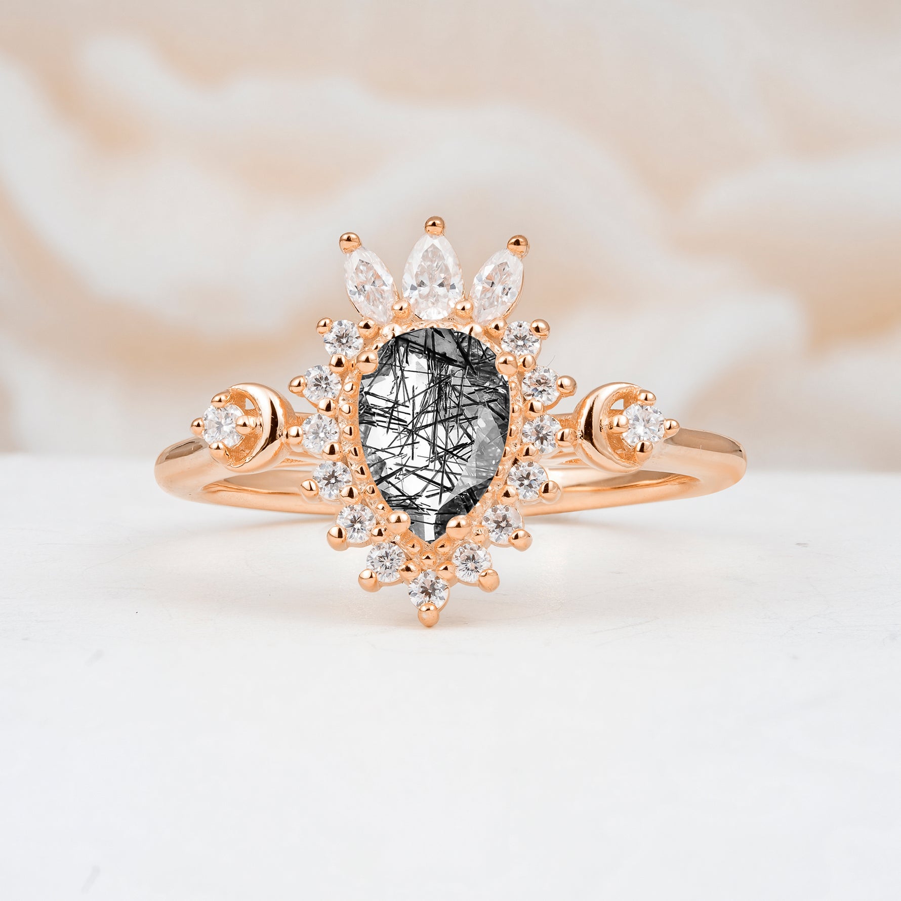 ML07061 Black Rutilated Quartz Ring - Additional view