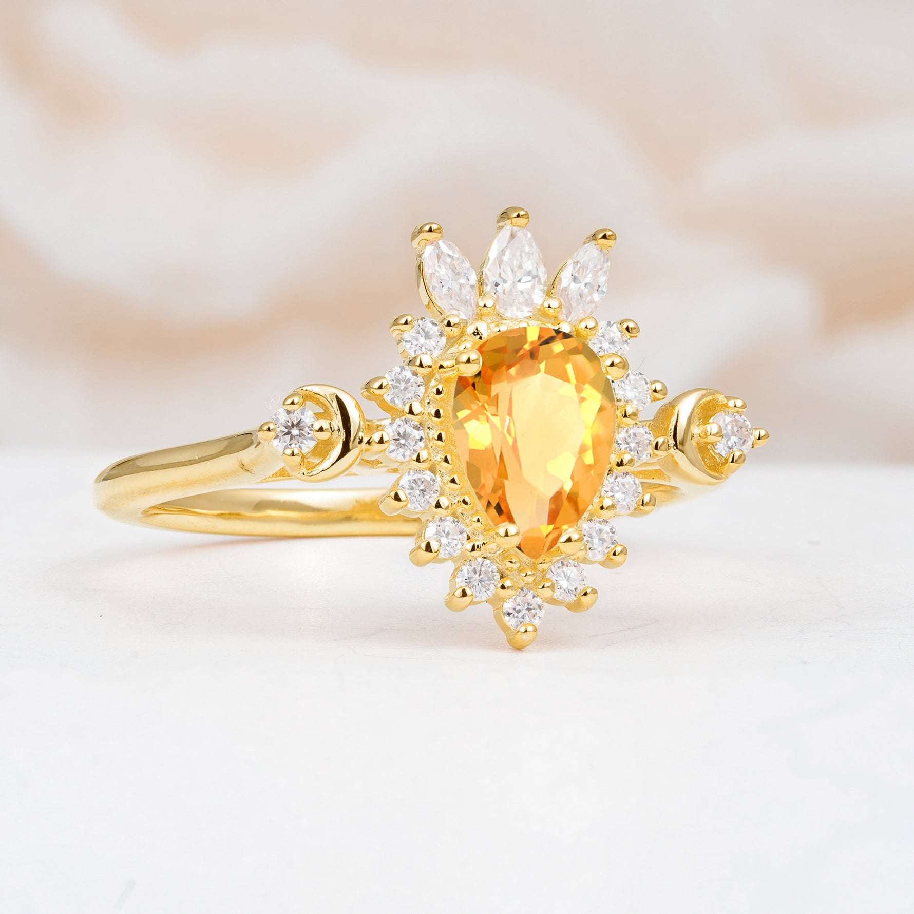 ML07061 Citrine Ring - White-Gold