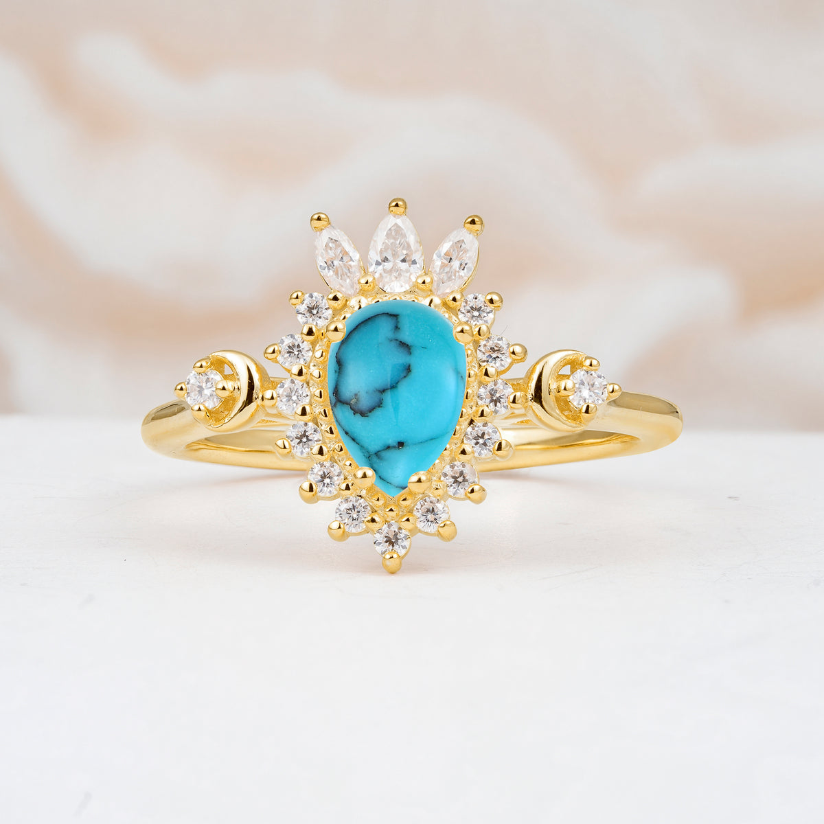 ML07061 Turquoise Ring - Yellow-Gold
