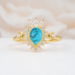 ML07061 Turquoise Ring - Yellow-Gold