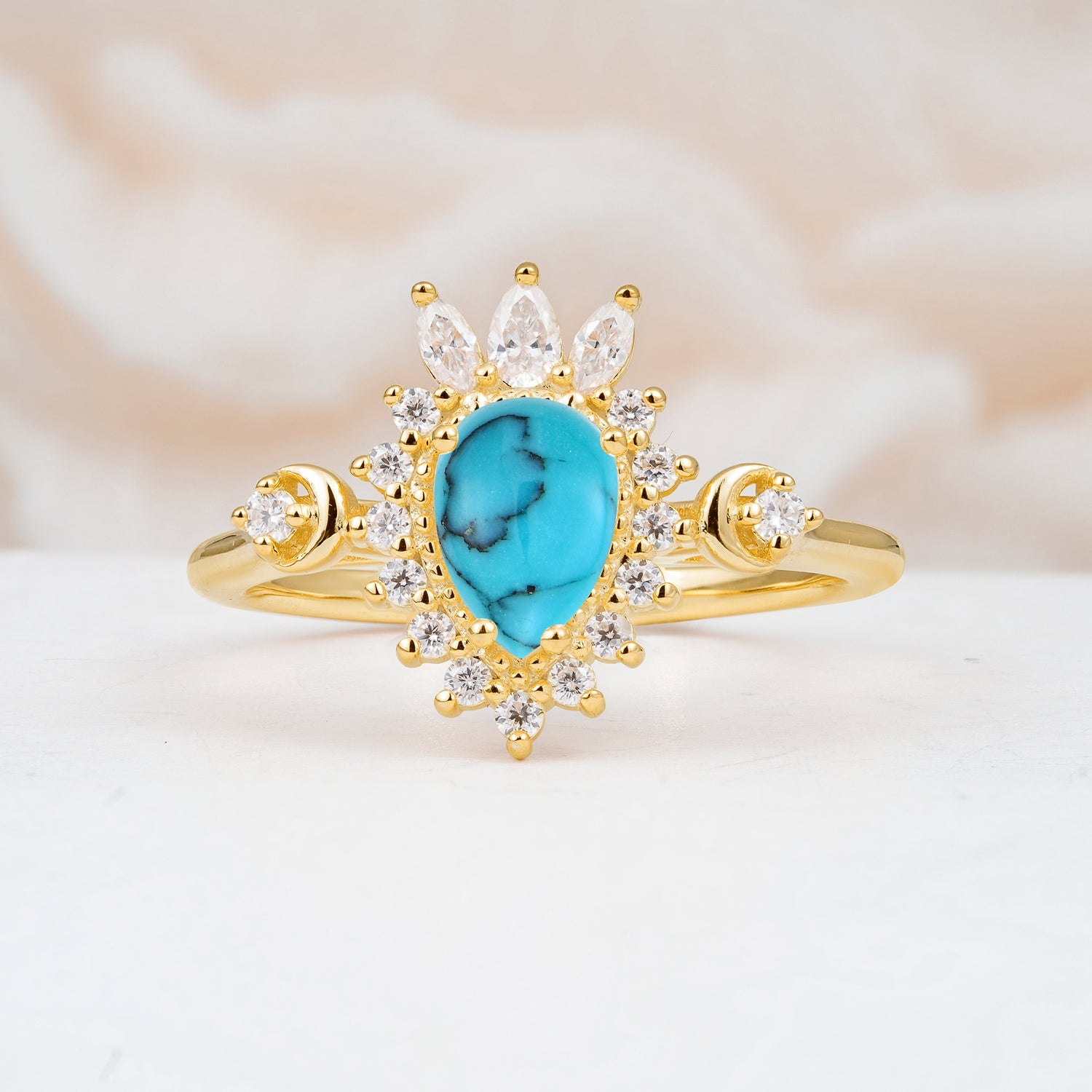 ML07061 Turquoise Ring - Yellow-Gold