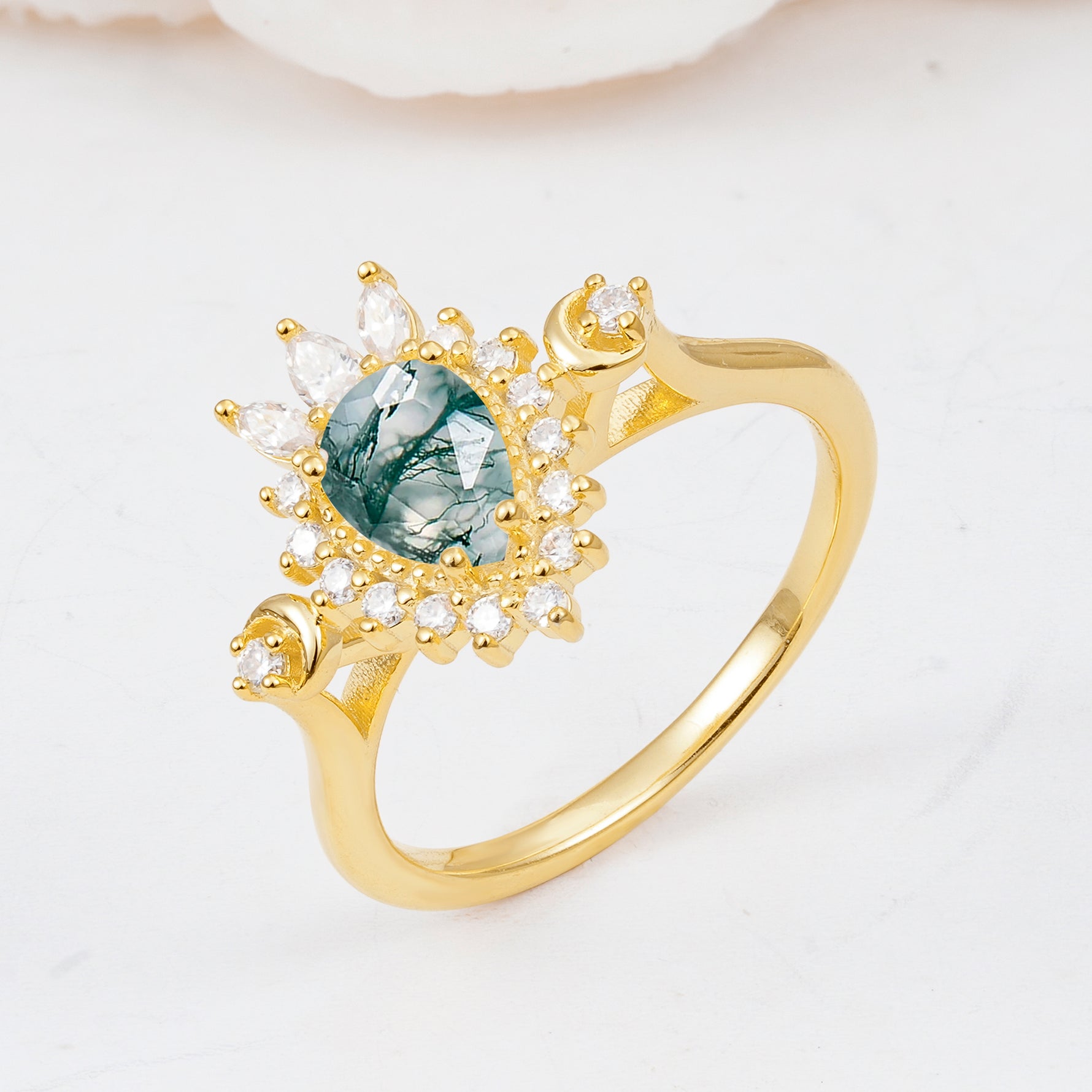 ML07061 Moss Agate Ring - Additional view
