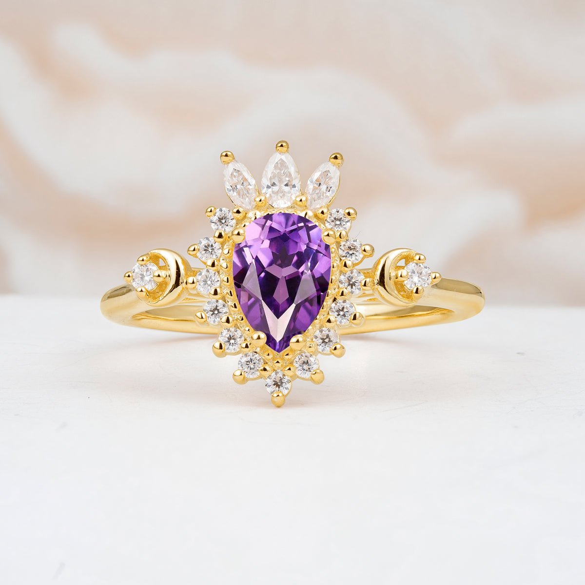 ML07061 Amethyst Ring - Yellow-Gold