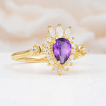 ML07061 Amethyst Ring - White-Gold
