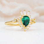 ML07061 Emerald Ring - White-Gold