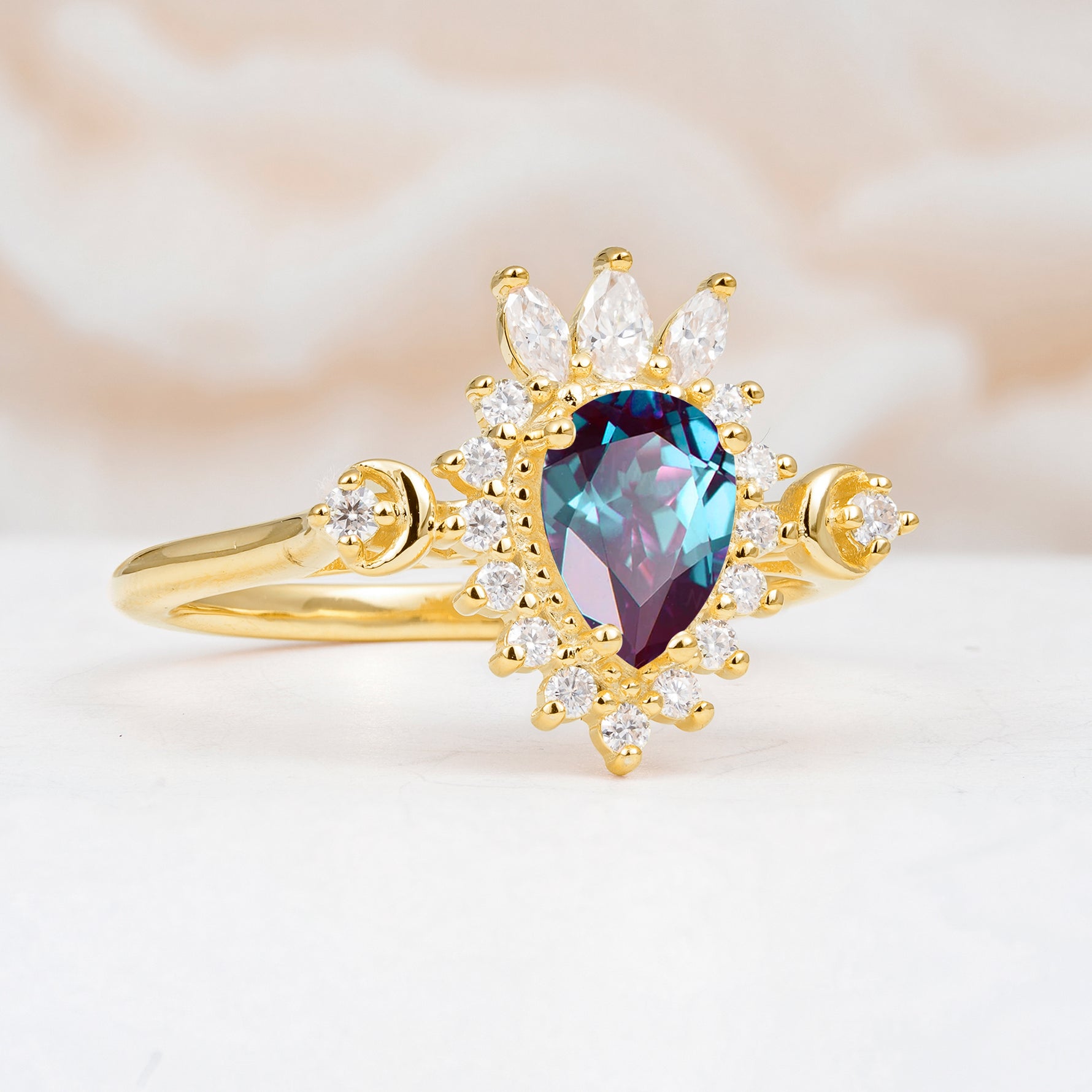 ML07061 Alexandrite Ring - White-Gold