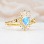 ML07061 Moonstone Ring - White-Gold