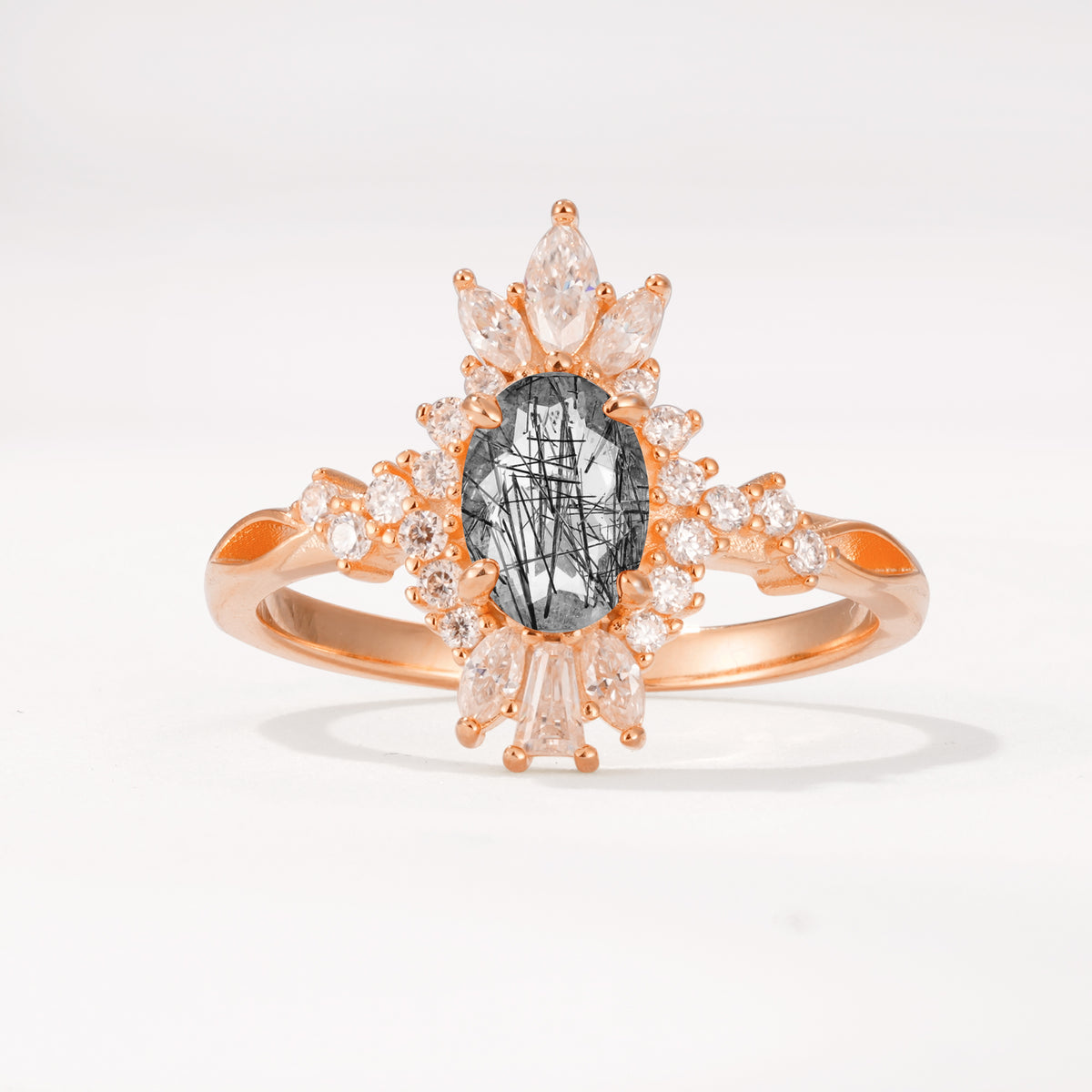 ML07062 Black Rutilated Quartz Ring - Additional view