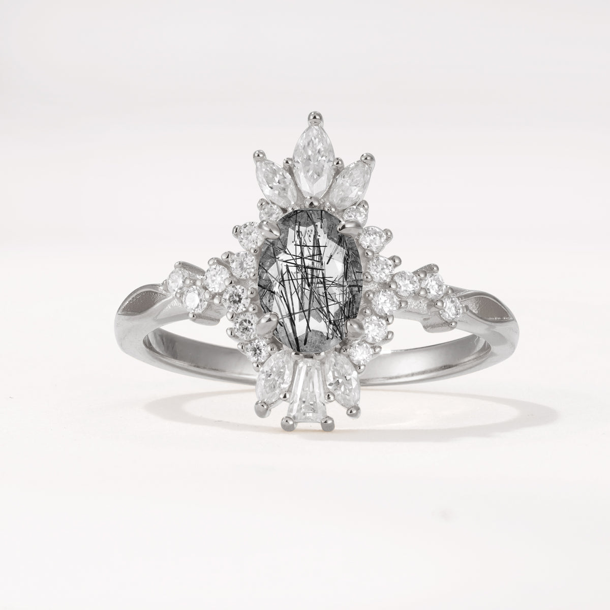 ML07062 Black Rutilated Quartz Ring - Additional view