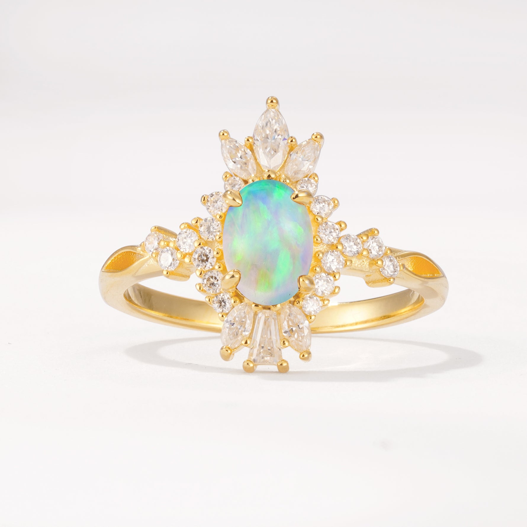 ML07062 Fire Opal Ring - Yellow-Gold