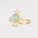 ML07062 Fire Opal Ring - White-Gold