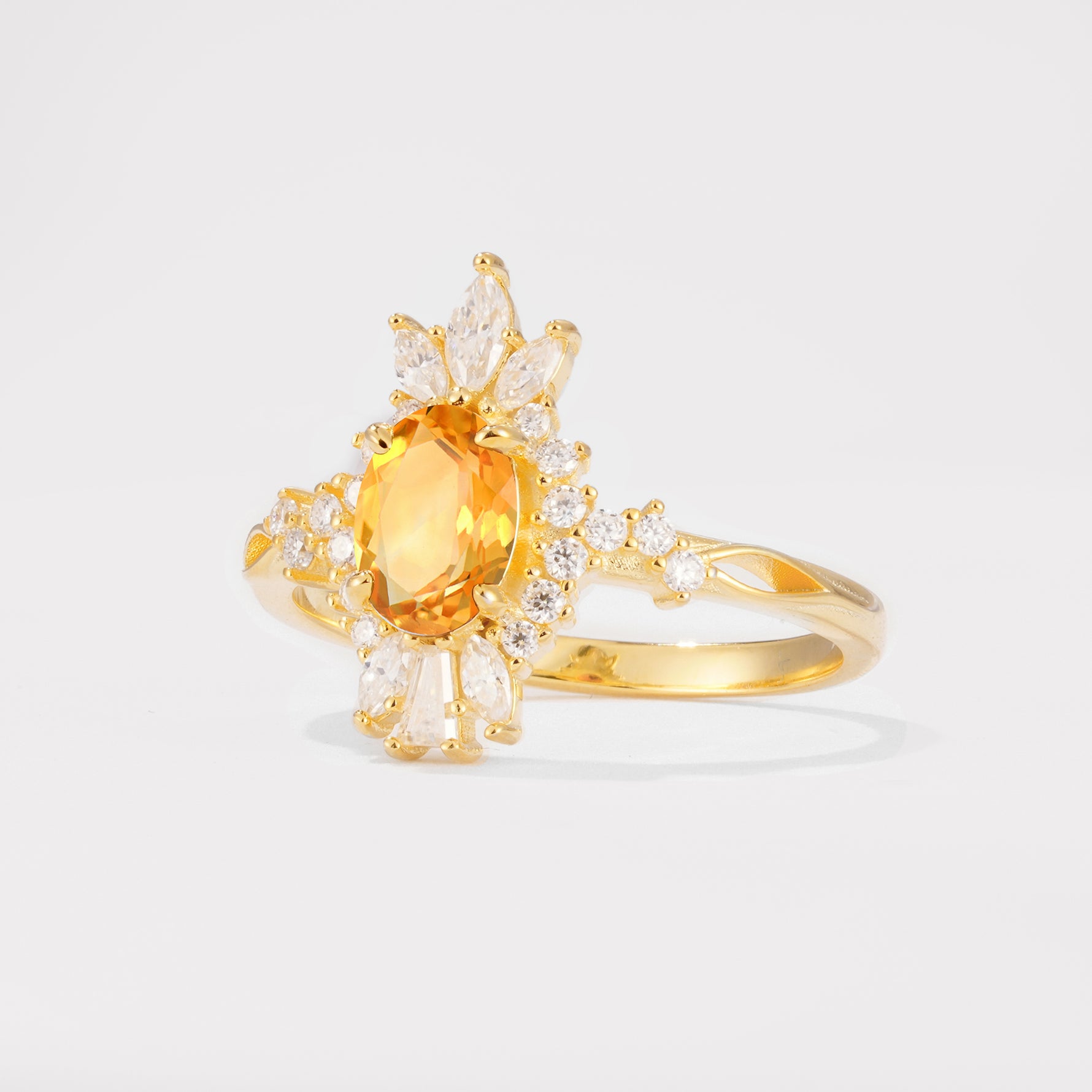 ML07062 Citrine Ring - White-Gold