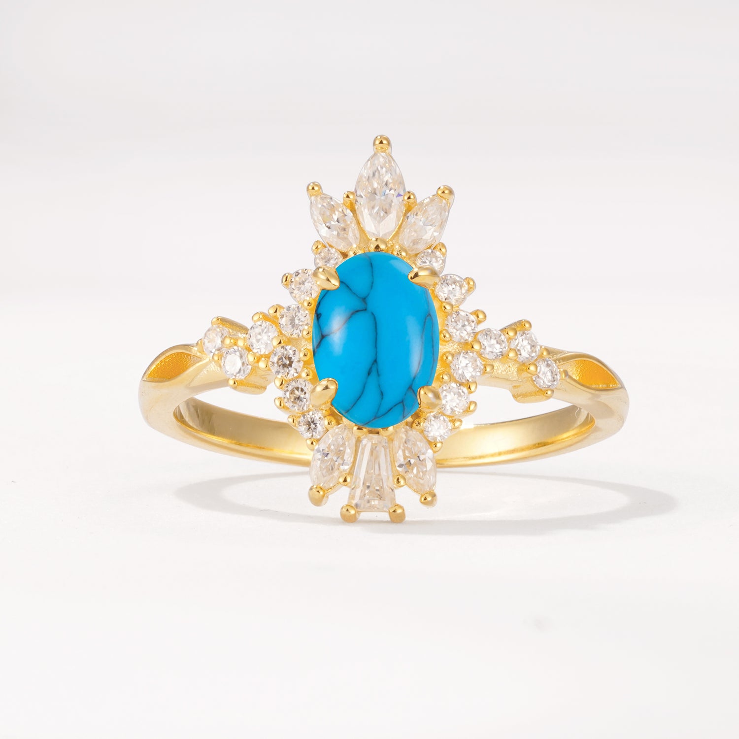 ML07062 Turquoise Ring - Yellow-Gold