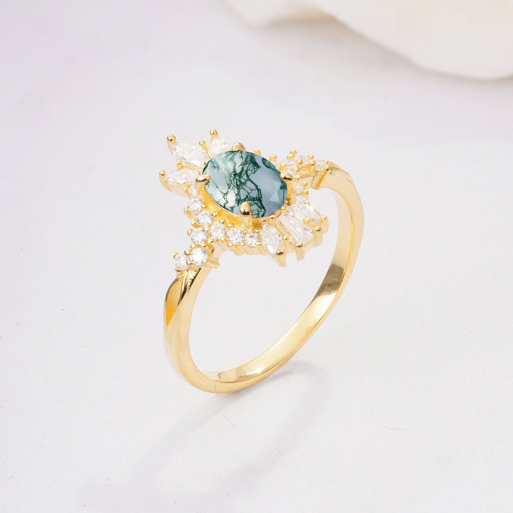ML07062 Moss Agate Ring - Additional view