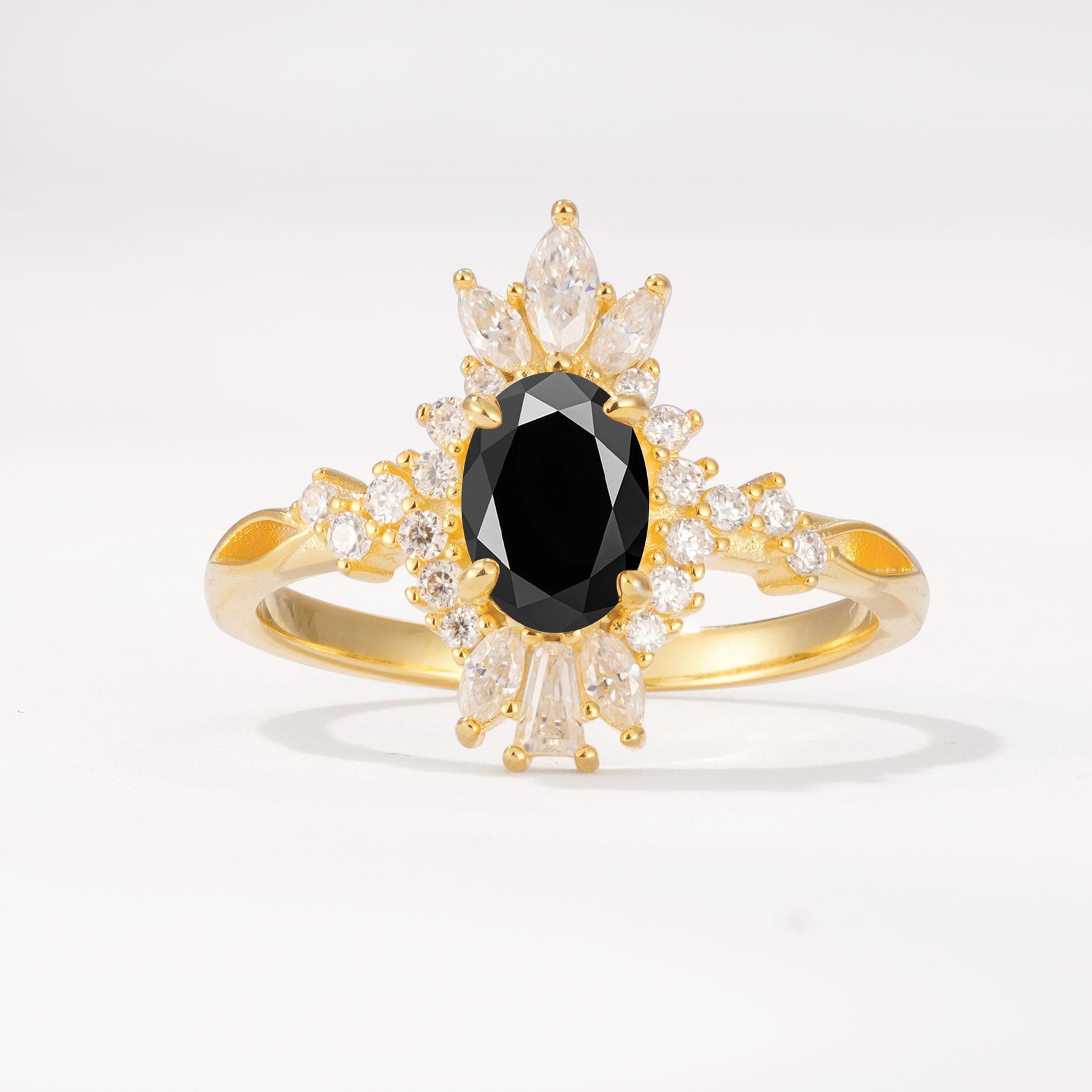 ML07062 Black Onyx Ring - Yellow-Gold