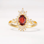 ML07062 Garnet Ring - Yellow-Gold