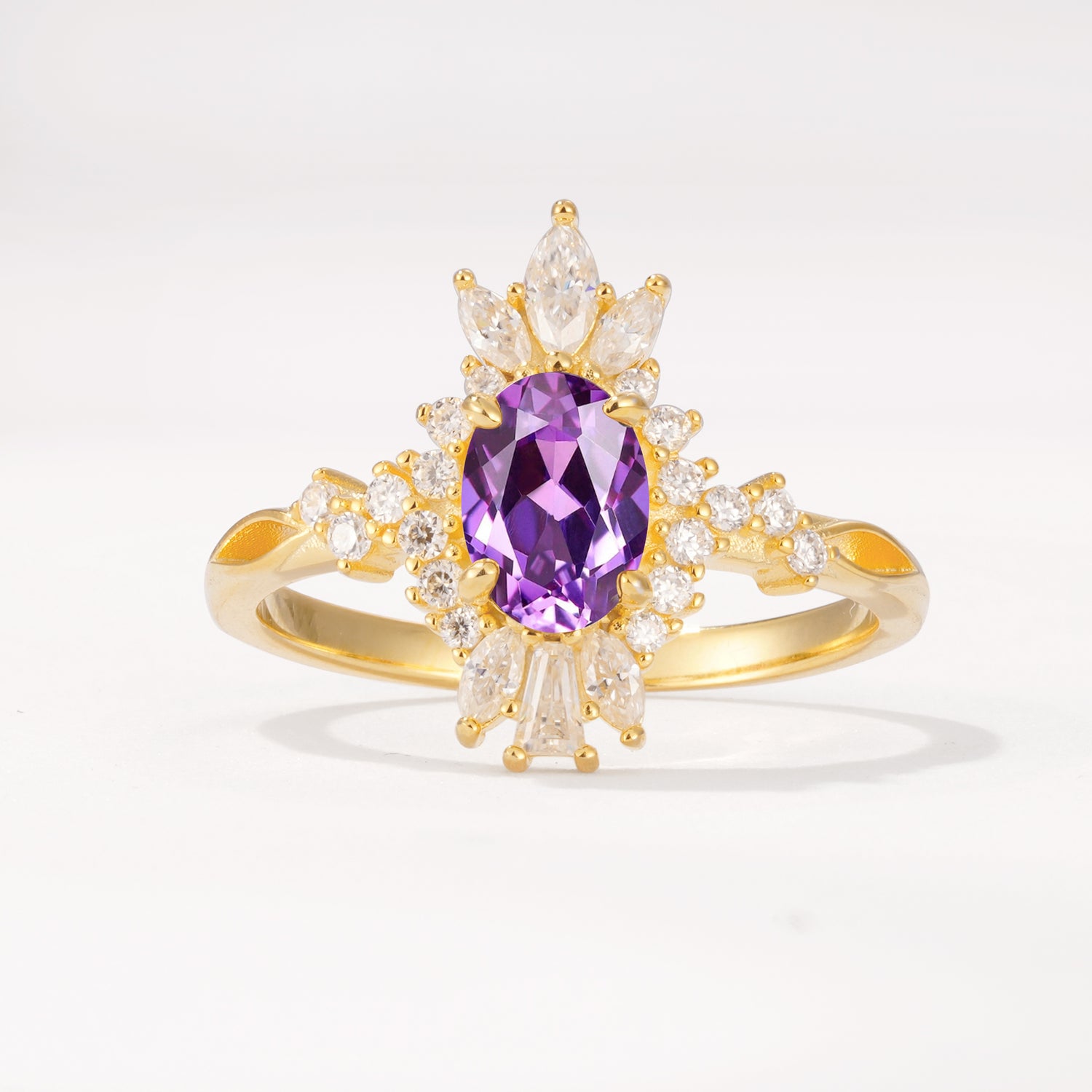 ML07062 Amethyst Ring - Yellow-Gold