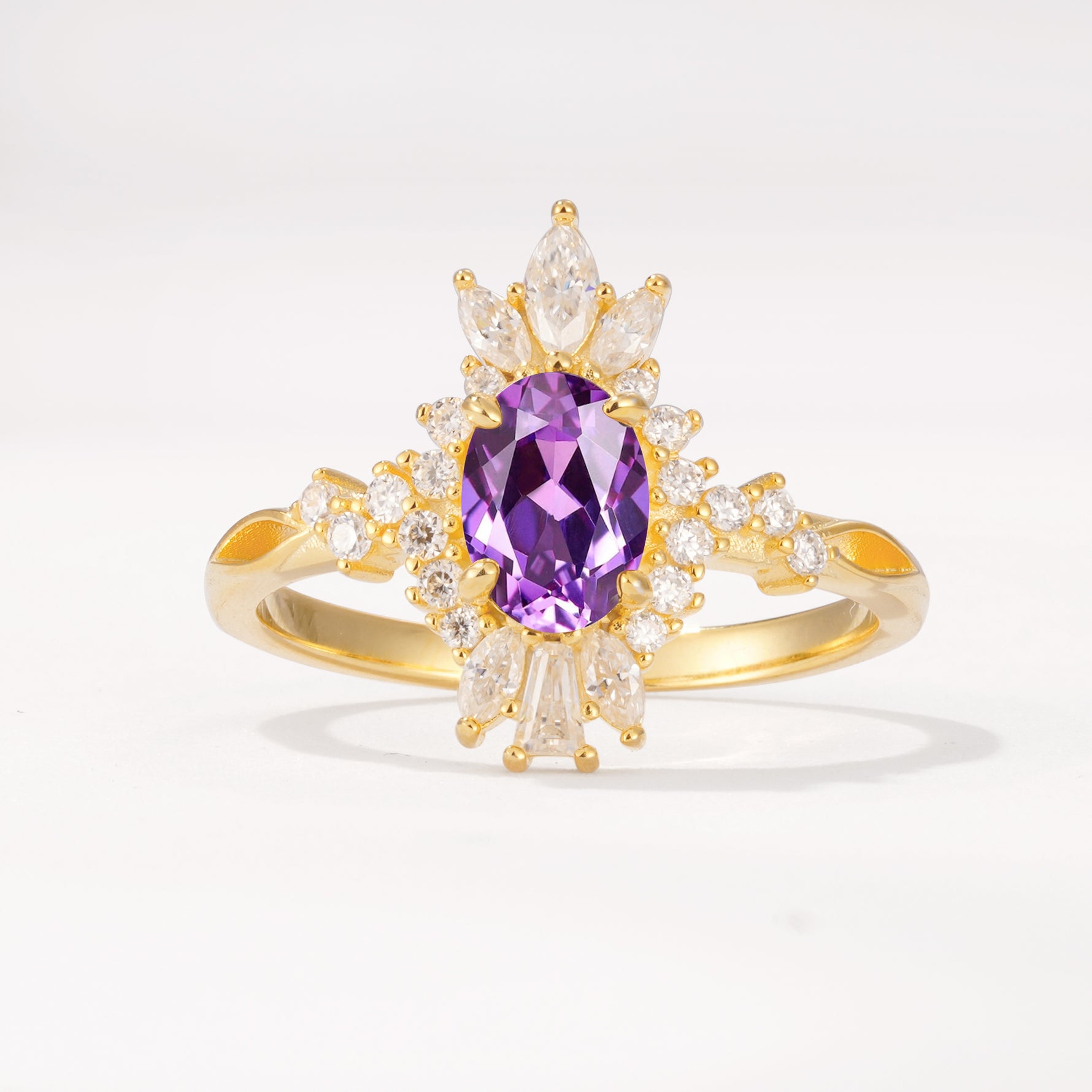ML07062 Amethyst Ring - Yellow-Gold