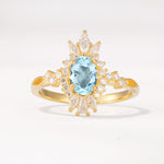 ML07062 Aquamarine Ring - Yellow-Gold