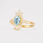 ML07062 Aquamarine Ring - White-Gold