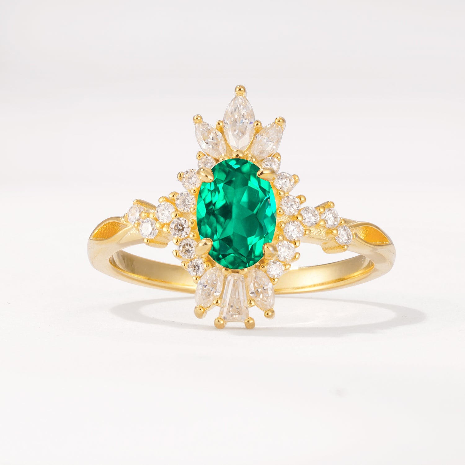ML07062 Emerald Ring - Yellow-Gold