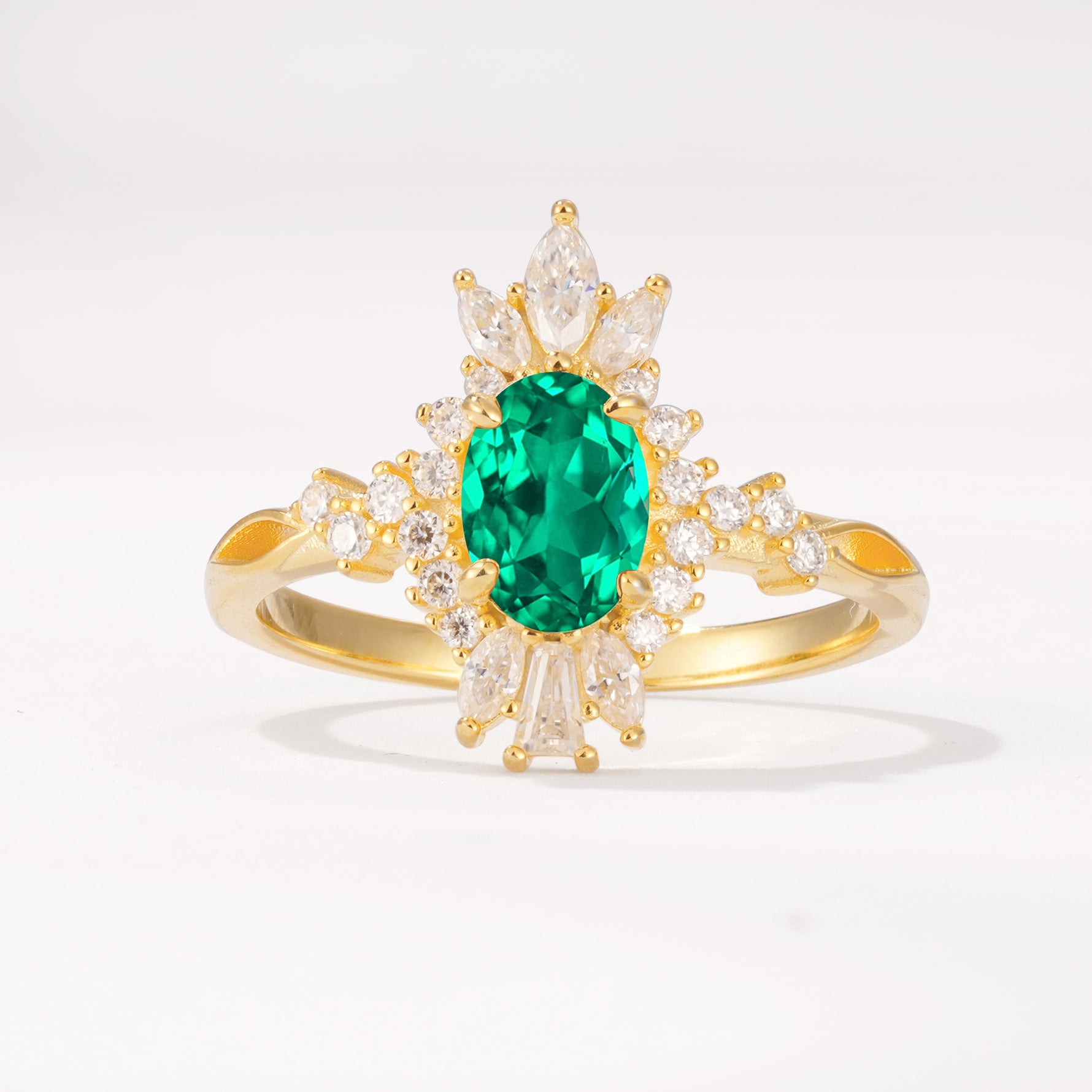 ML07062 Emerald Ring - Yellow-Gold