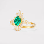 ML07062 Emerald Ring - White-Gold