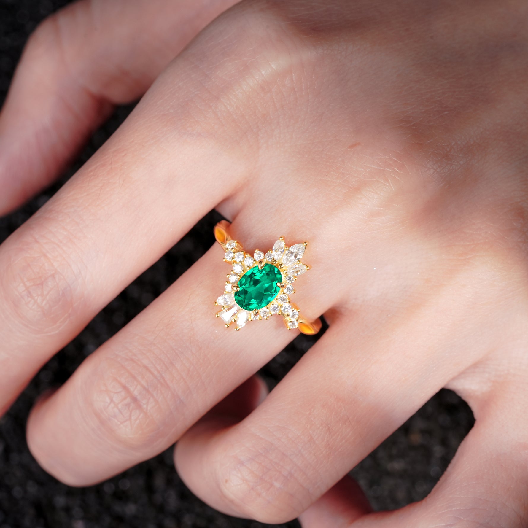 ML07062 Emerald Ring - Rose-Gold