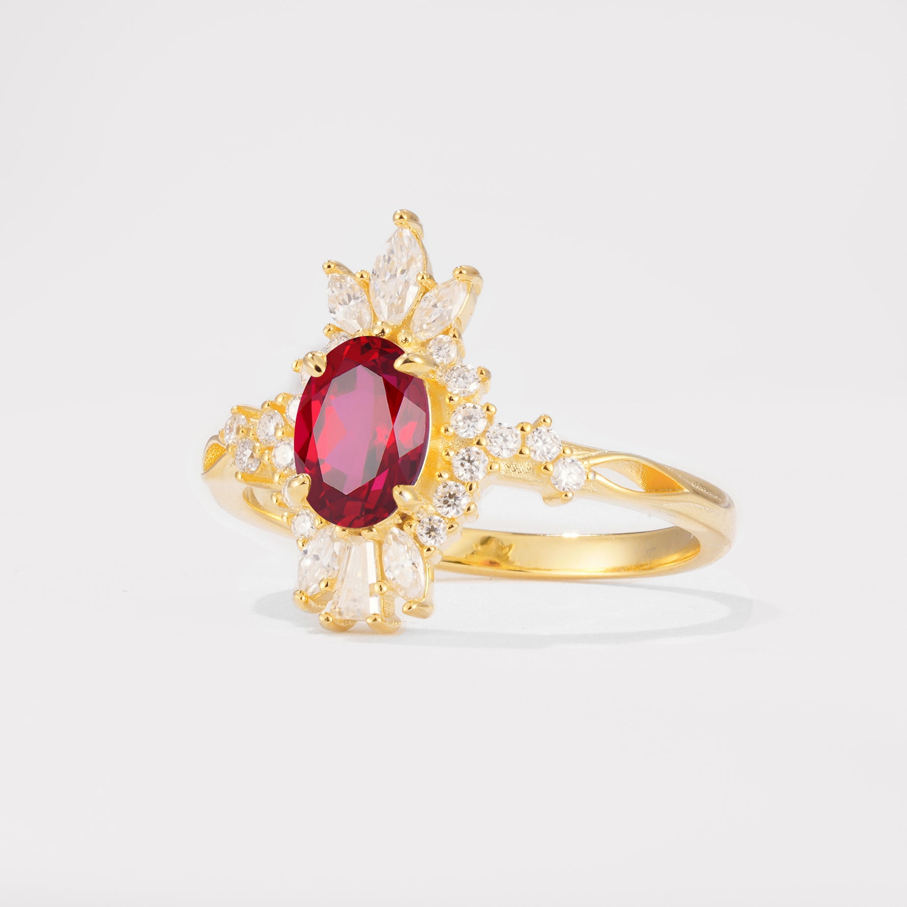 ML07062 Ruby Ring - White-Gold