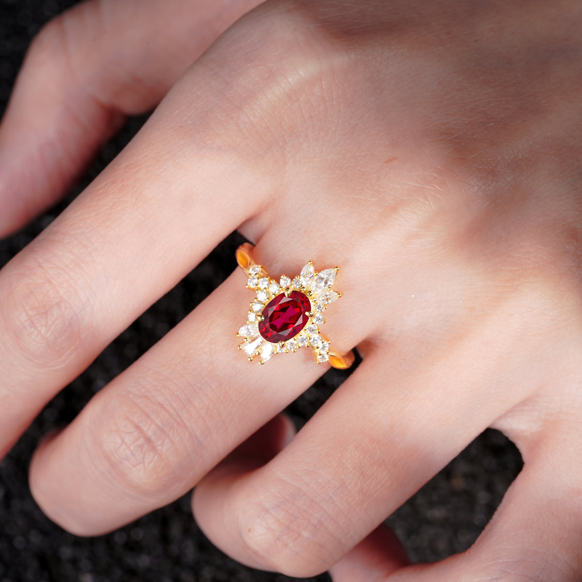 ML07062 Ruby Ring - Rose-Gold