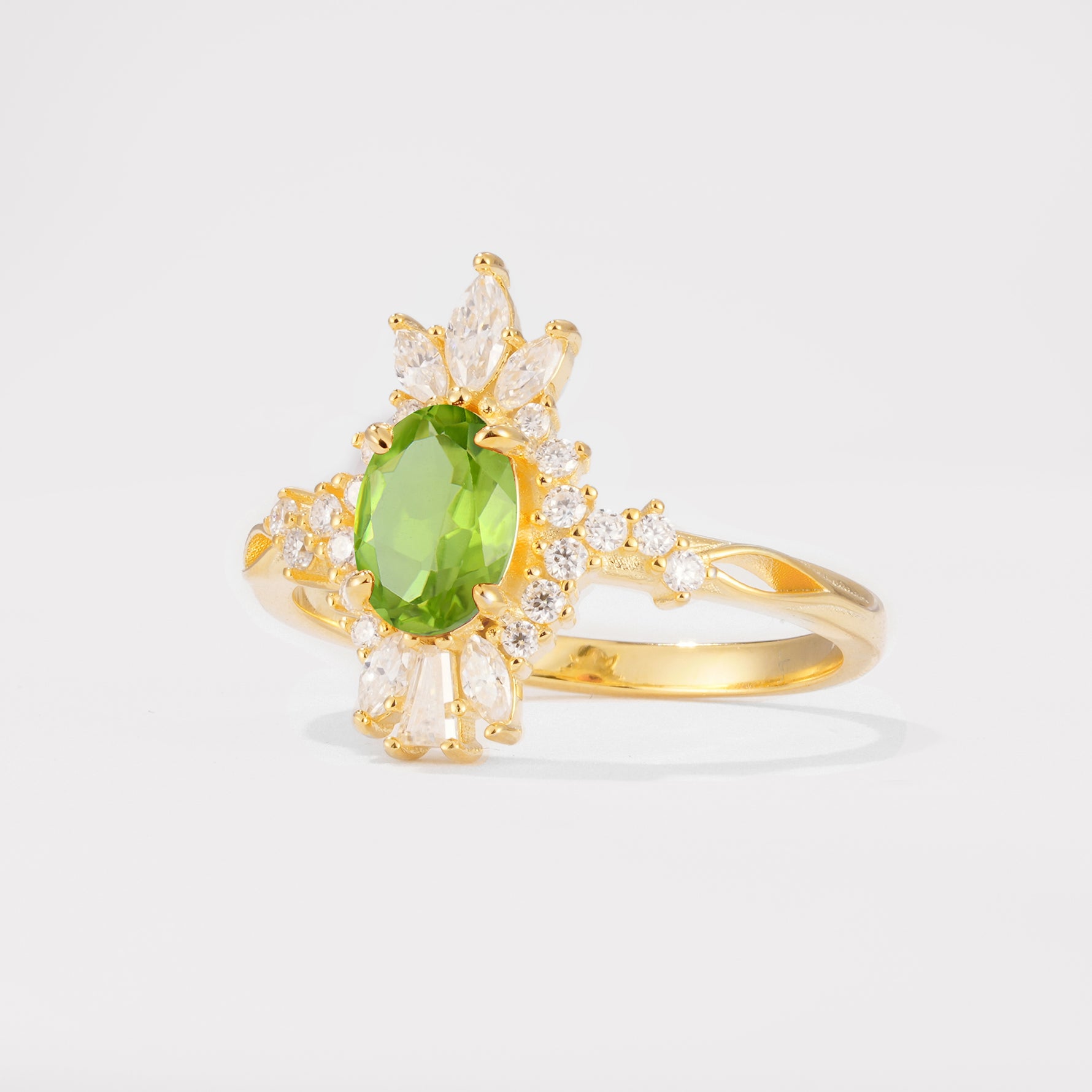 ML07062 Peridot Ring - White-Gold