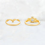 Pear Cut Moissanite Nature-Inspired Bridal Ring Set - Additional view
