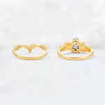 Pear Cut Lab Diamond Nature-Inspired Bridal Ring Set - Additional view